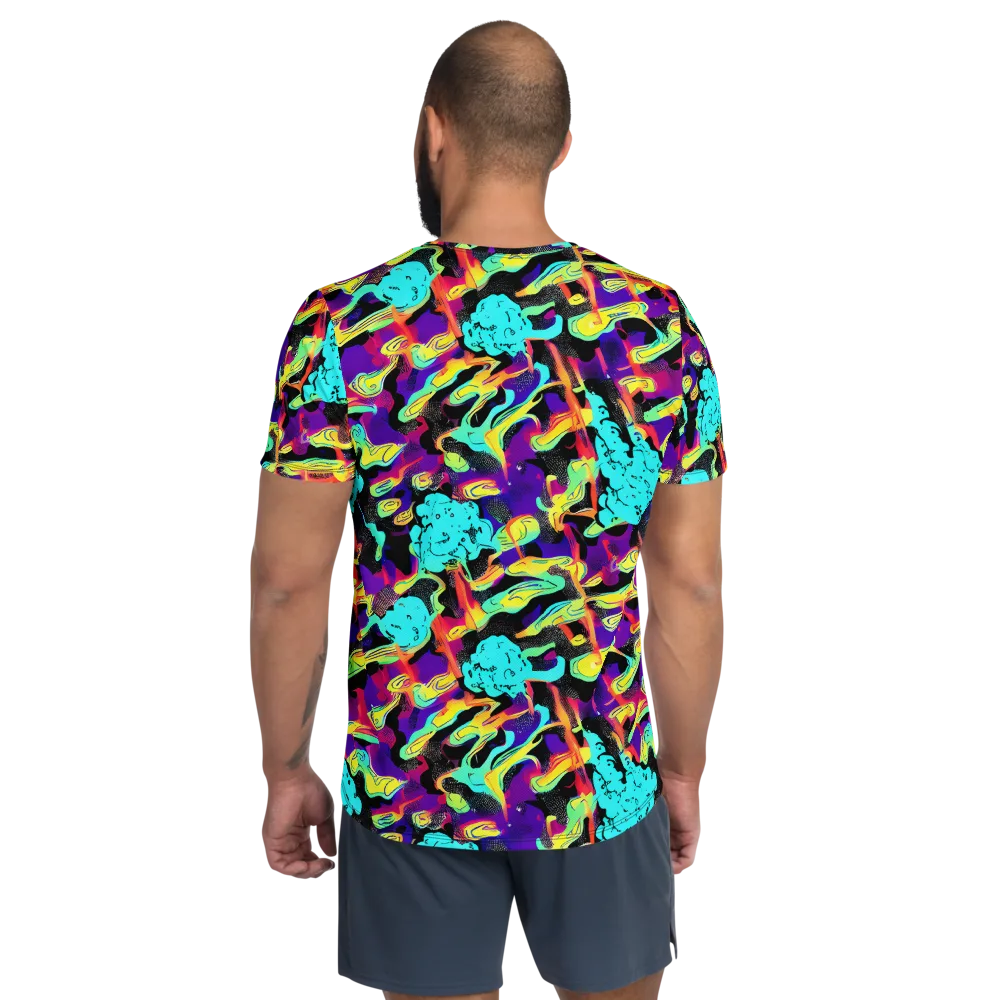 Liquid Firefly on Men's Athletic T-Shirt — Back
