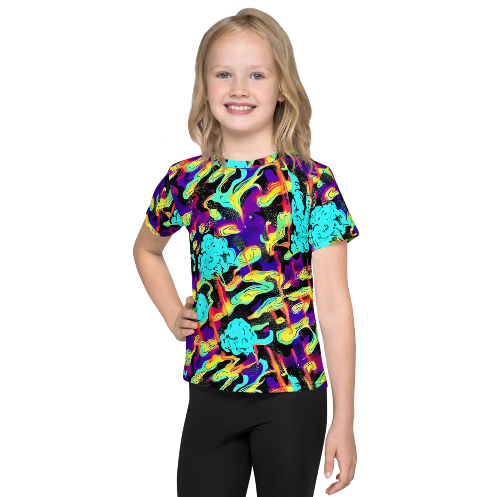 Liquid Firefly on Kids Crew Neck T-Shirt — Front