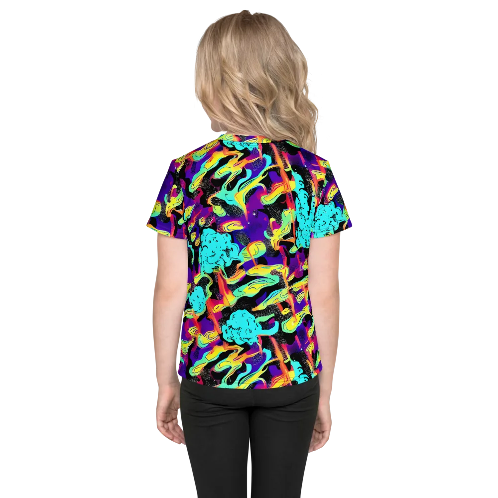 Liquid Firefly on Kids Crew Neck T-Shirt — Back