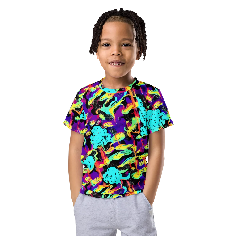 Liquid Firefly on Kids Crew Neck T-Shirt — Front