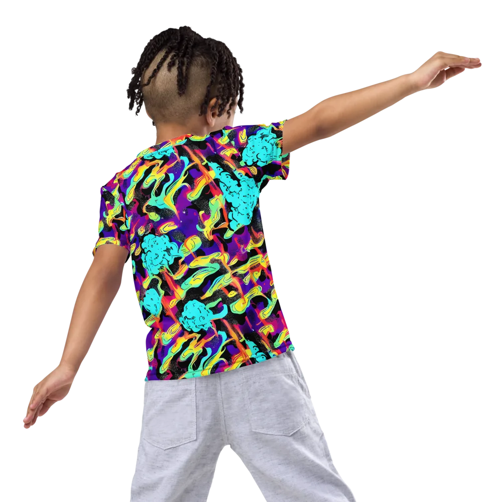Liquid Firefly on Kids Crew Neck T-Shirt — Back