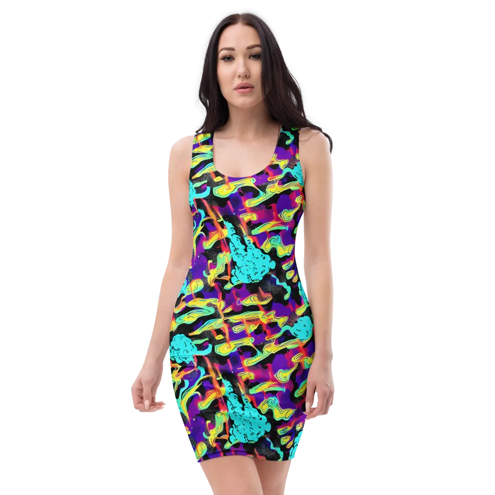 Liquid Firefly on Bodycon Dress — Front