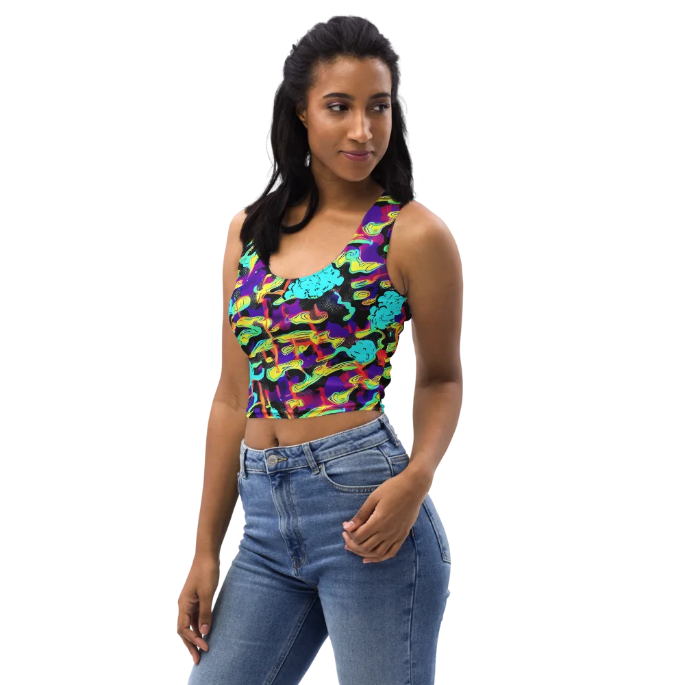 Liquid Firefly on Crop Top — Left Front