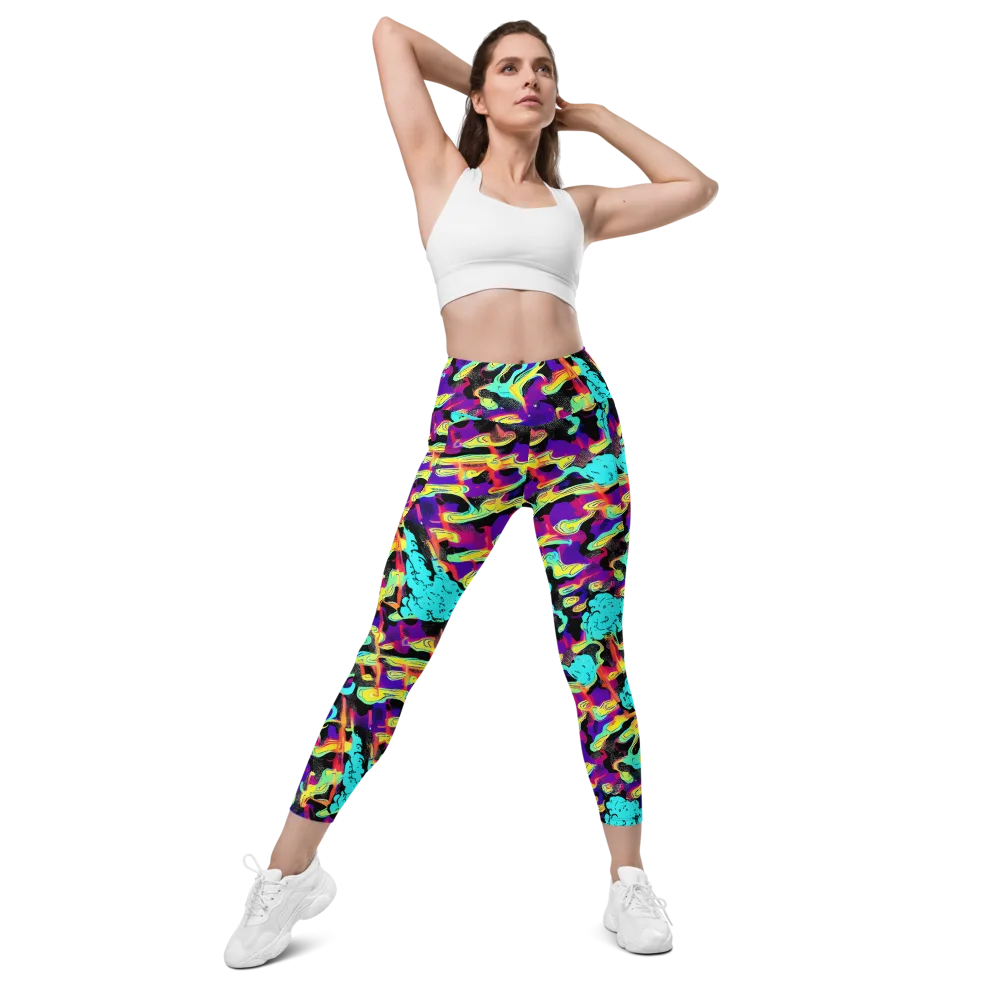 Liquid Firefly on Leggings with Pockets — Front