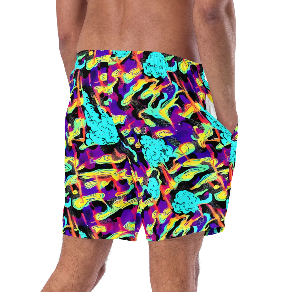 Liquid Firefly on Swim Trunks — Right Back