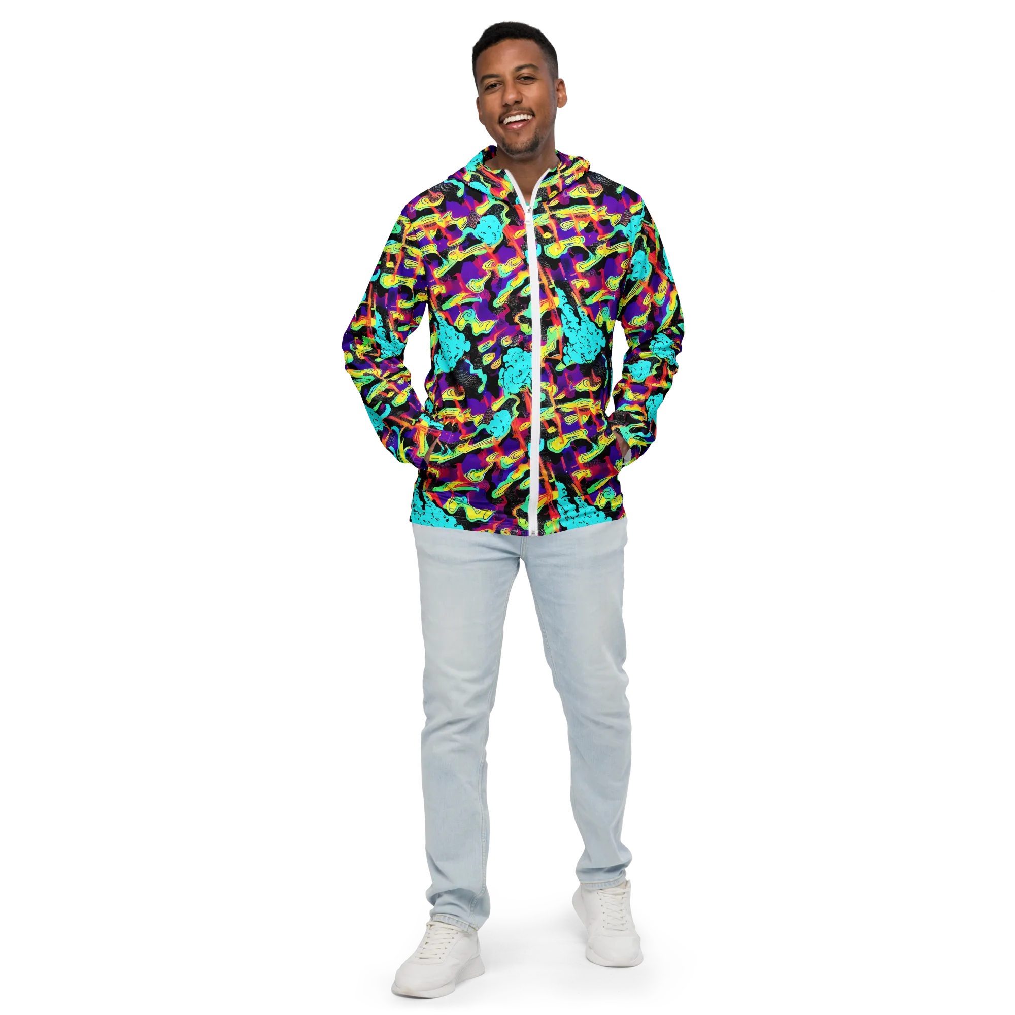 Liquid Firefly on Men's Windbreaker — Front