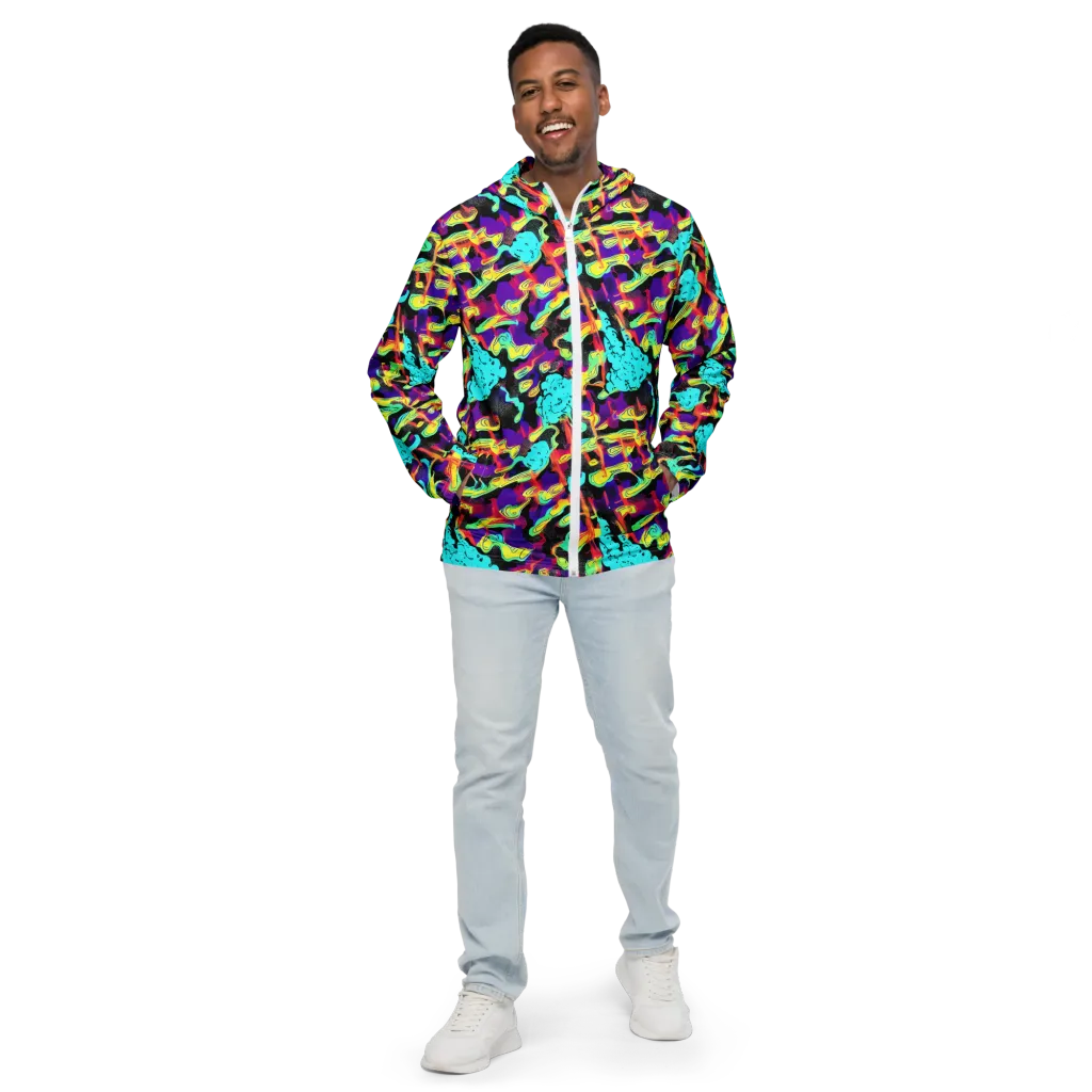 Liquid Firefly on Men's Windbreaker — Front