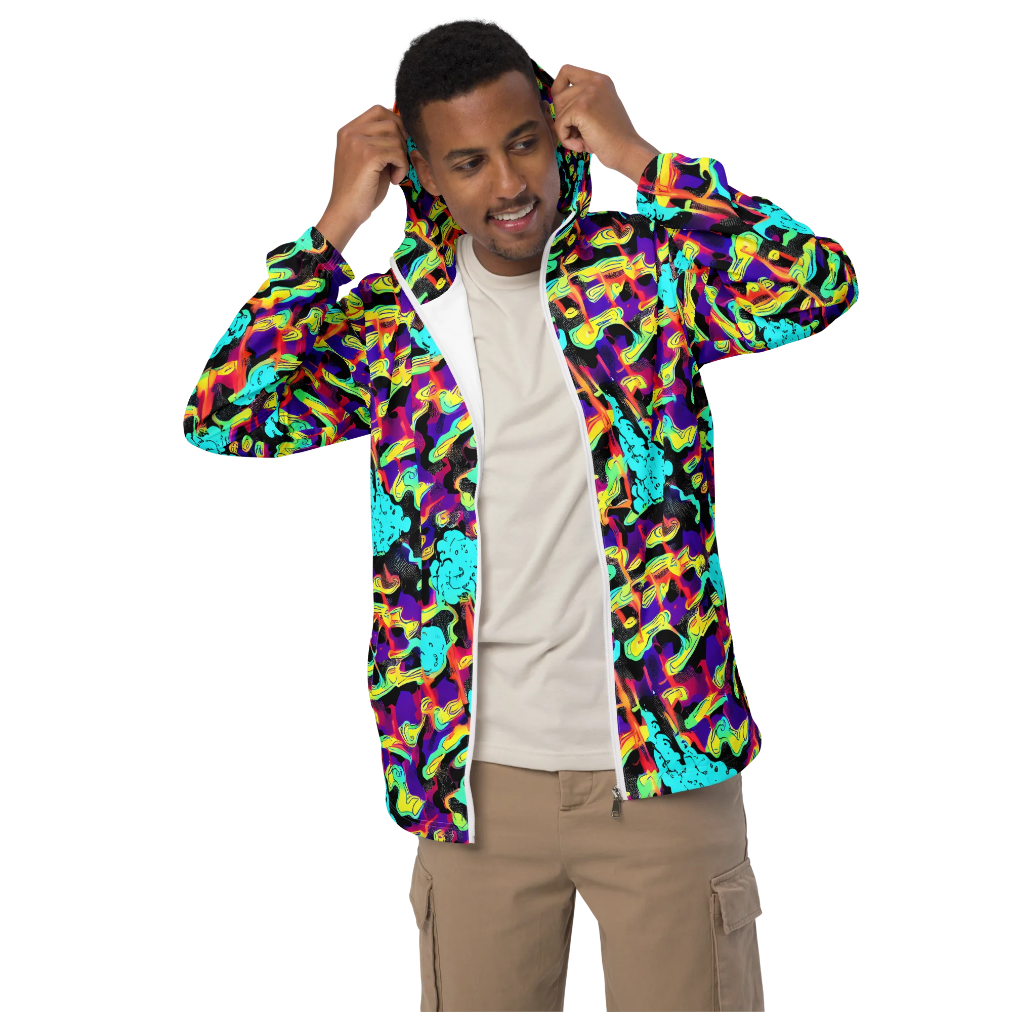 Liquid Firefly on Men's Windbreaker — Front