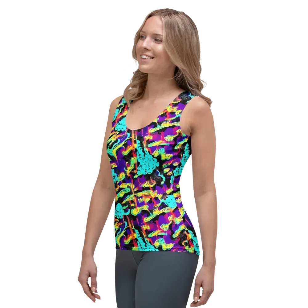 Liquid Firefly on Women's Tank Top — Left Front