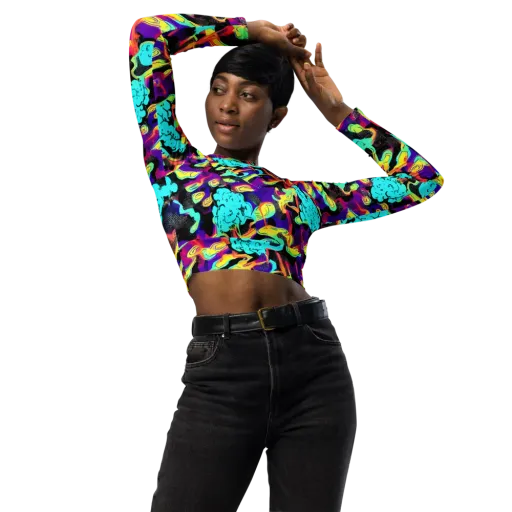 Liquid Firefly on a Long Sleeve Crop Top
