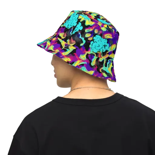 Liquid Firefly on a Reversible Bucket Hat