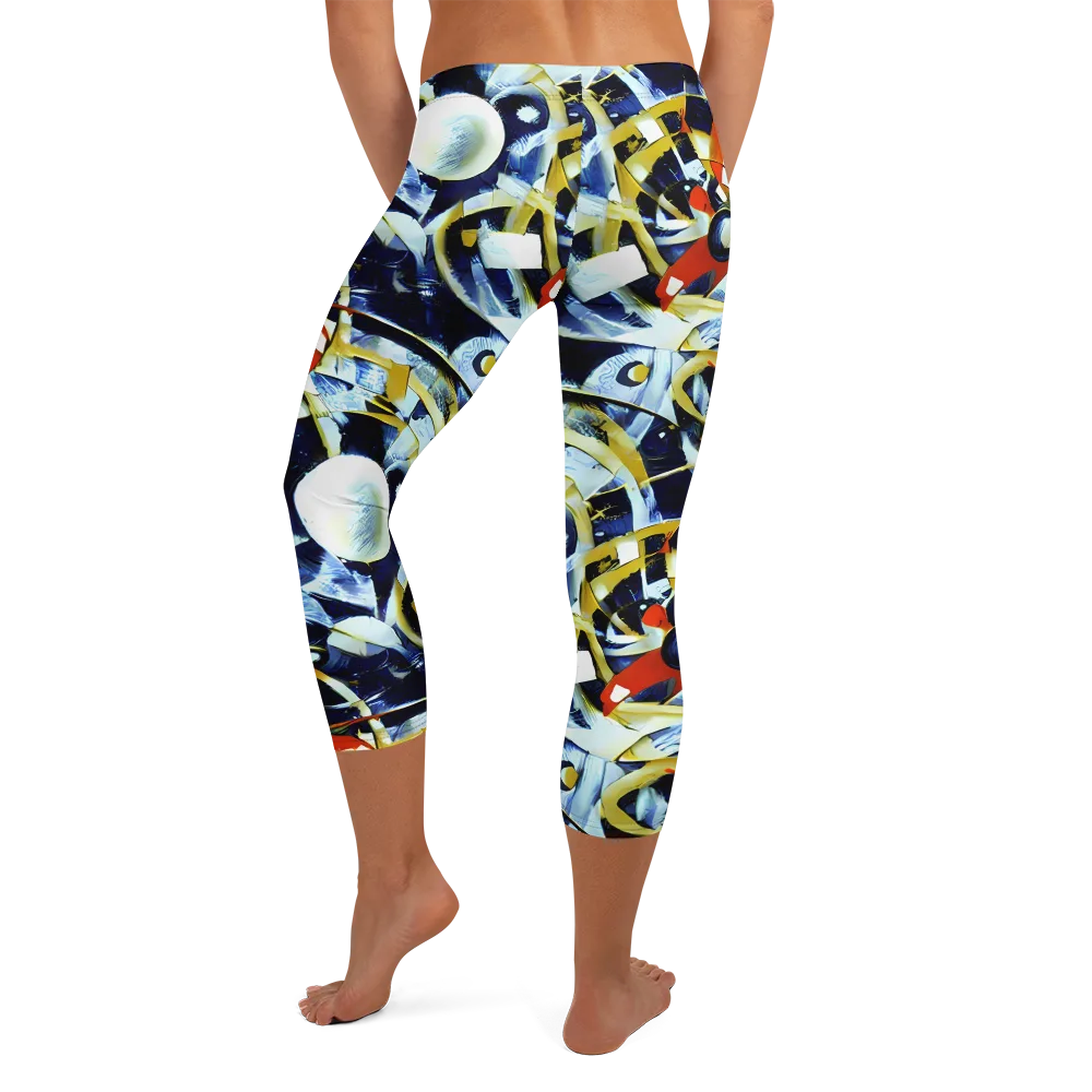 Sapphire Sparks on Capri Leggings — Back