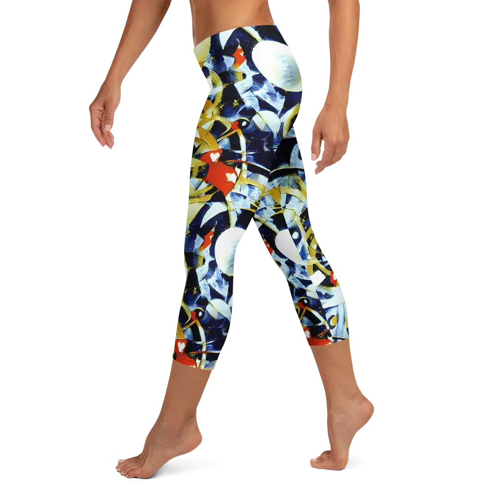 Sapphire Sparks on Capri Leggings — Left