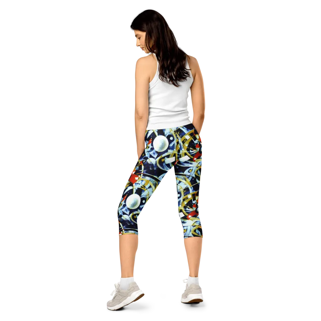Sapphire Sparks on Capri Leggings — Back