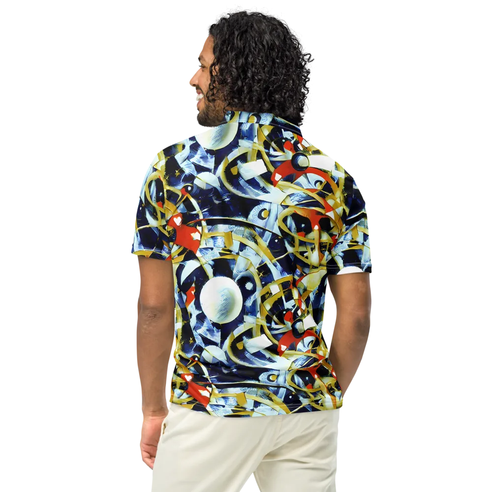Sapphire Sparks on Men's Slim Fit Polo Shirt — Back