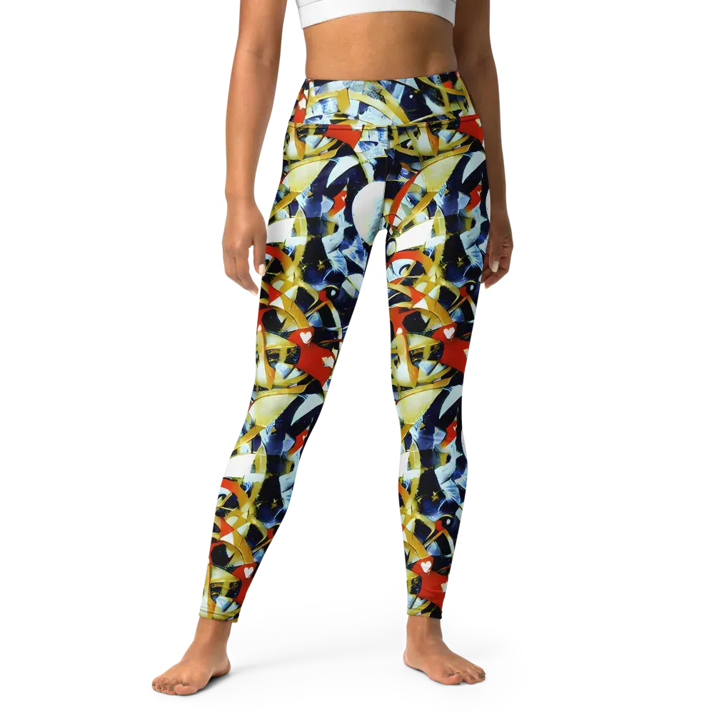 Sapphire Sparks on Yoga Leggings — Front