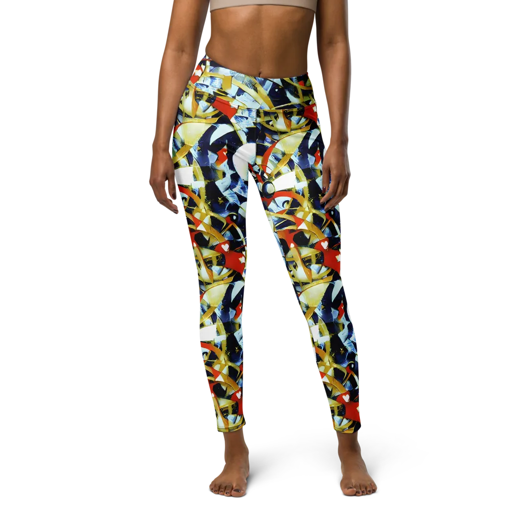 Sapphire Sparks on Yoga Leggings — Front