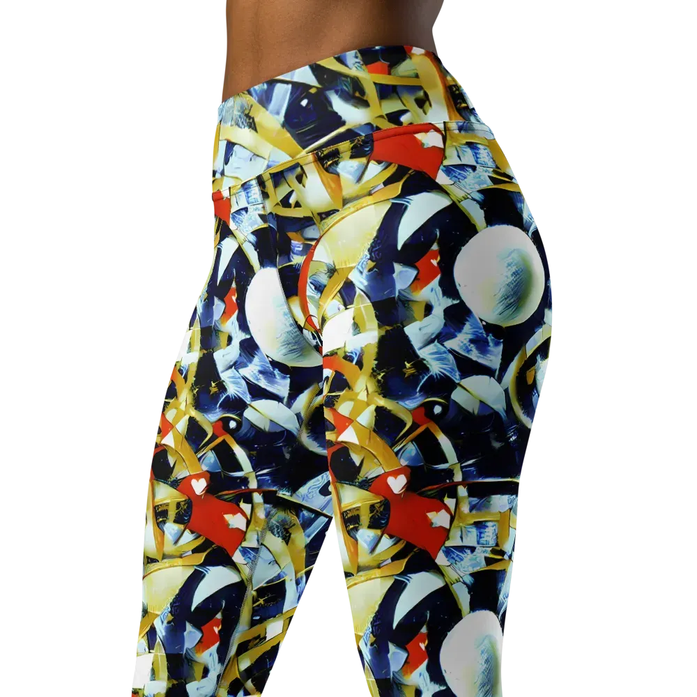 Sapphire Sparks on Yoga Leggings — Left Front