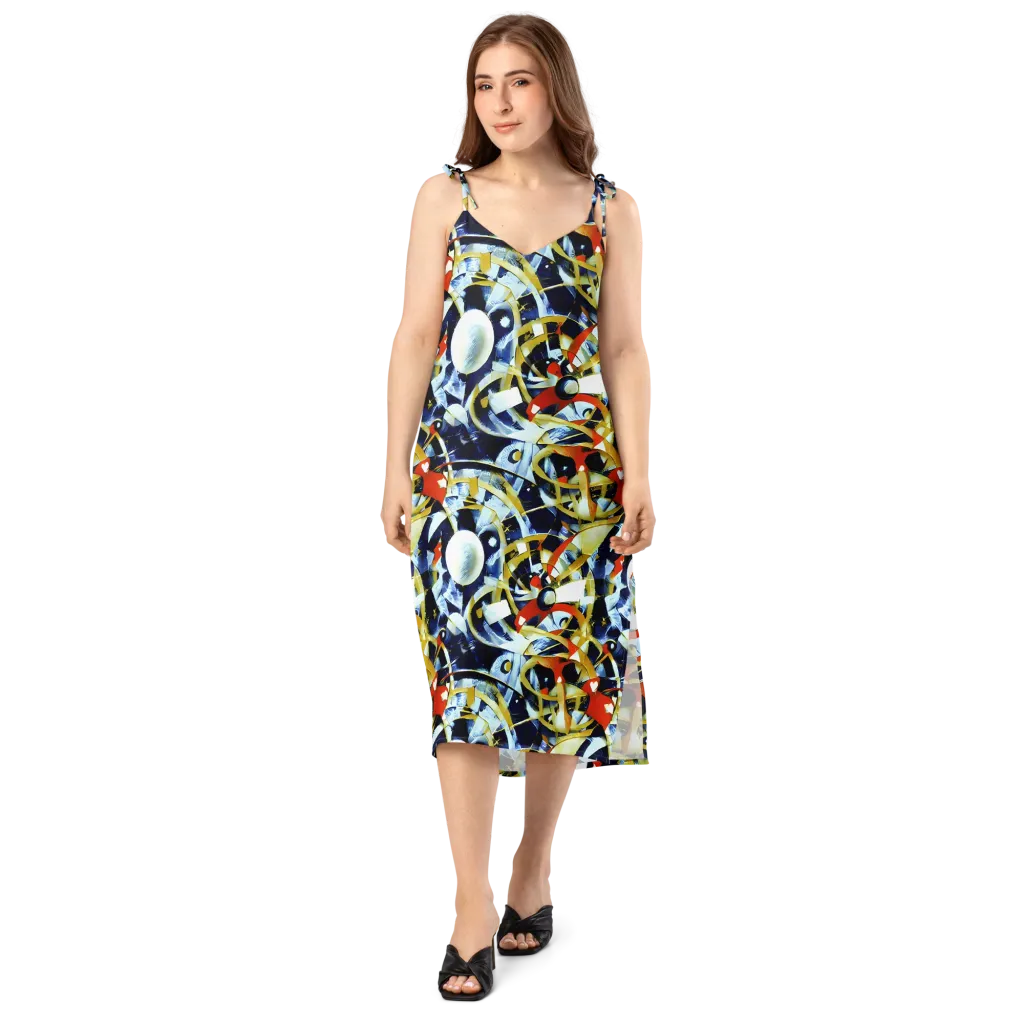 Sapphire Sparks on Slip Dress — Front