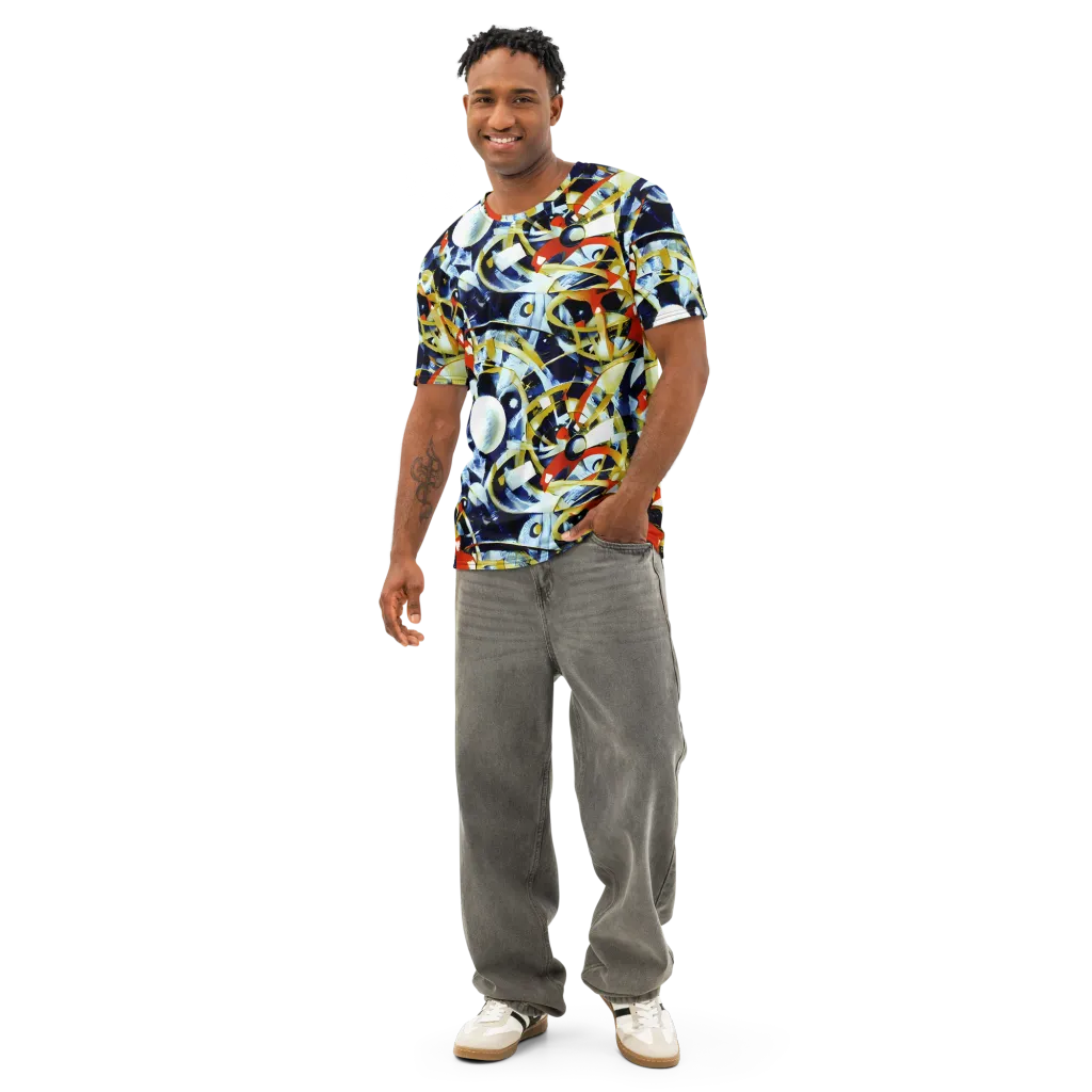 Sapphire Sparks on Men's Cotton Crew Neck T-Shirt — Front