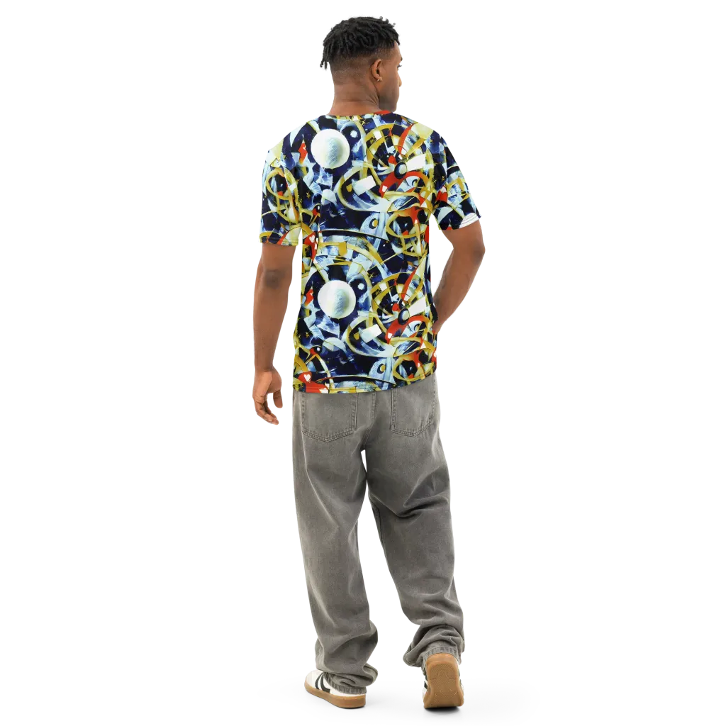Sapphire Sparks on Men's Cotton Crew Neck T-Shirt — Back