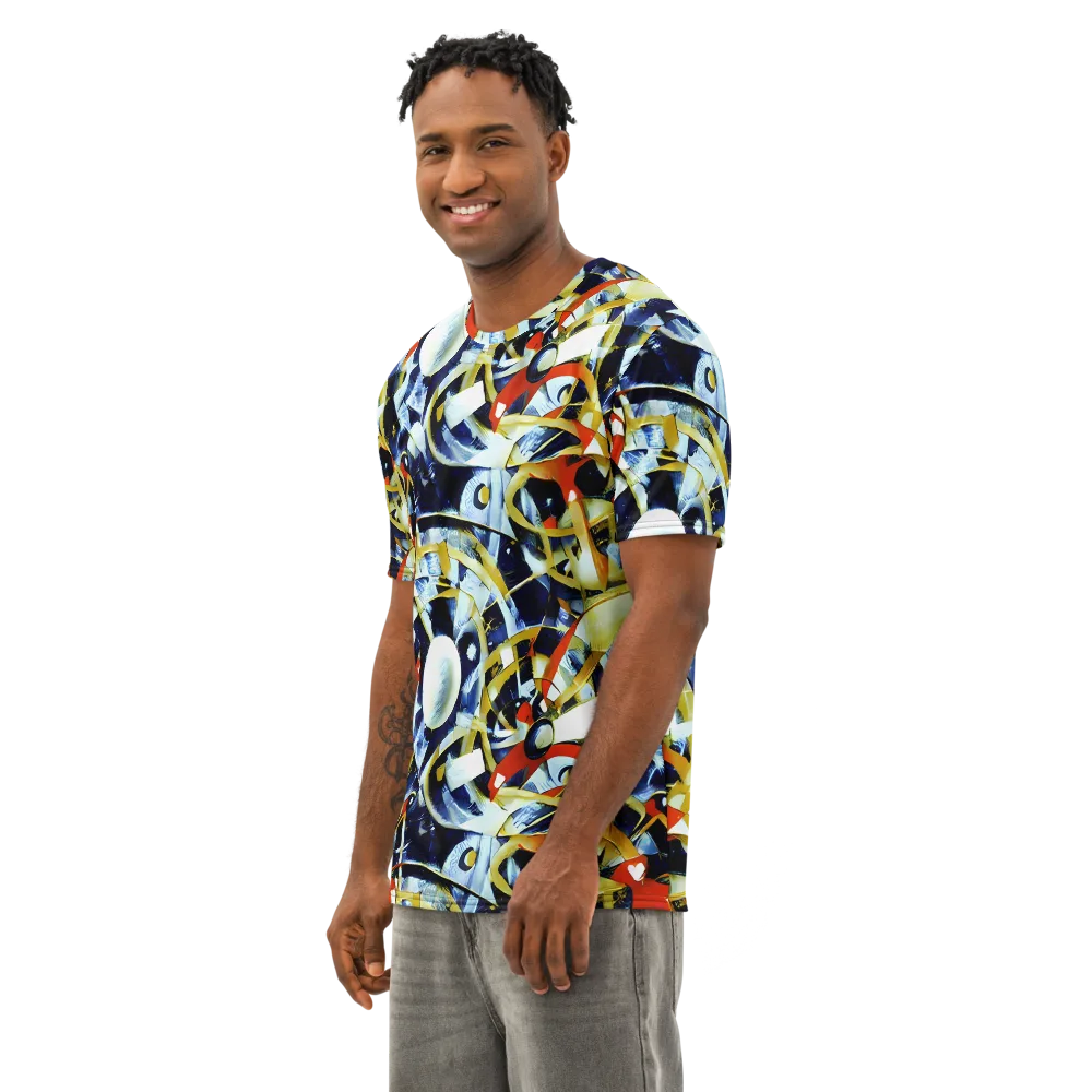 Sapphire Sparks on Men's Cotton Crew Neck T-Shirt — Left Front
