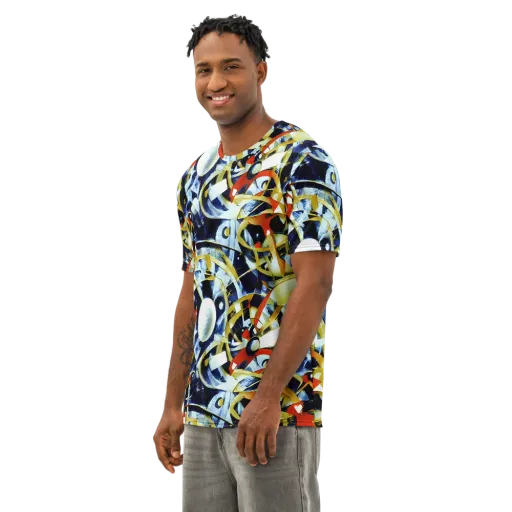 Sapphire Sparks on a Men's Cotton Crew Neck T-Shirt