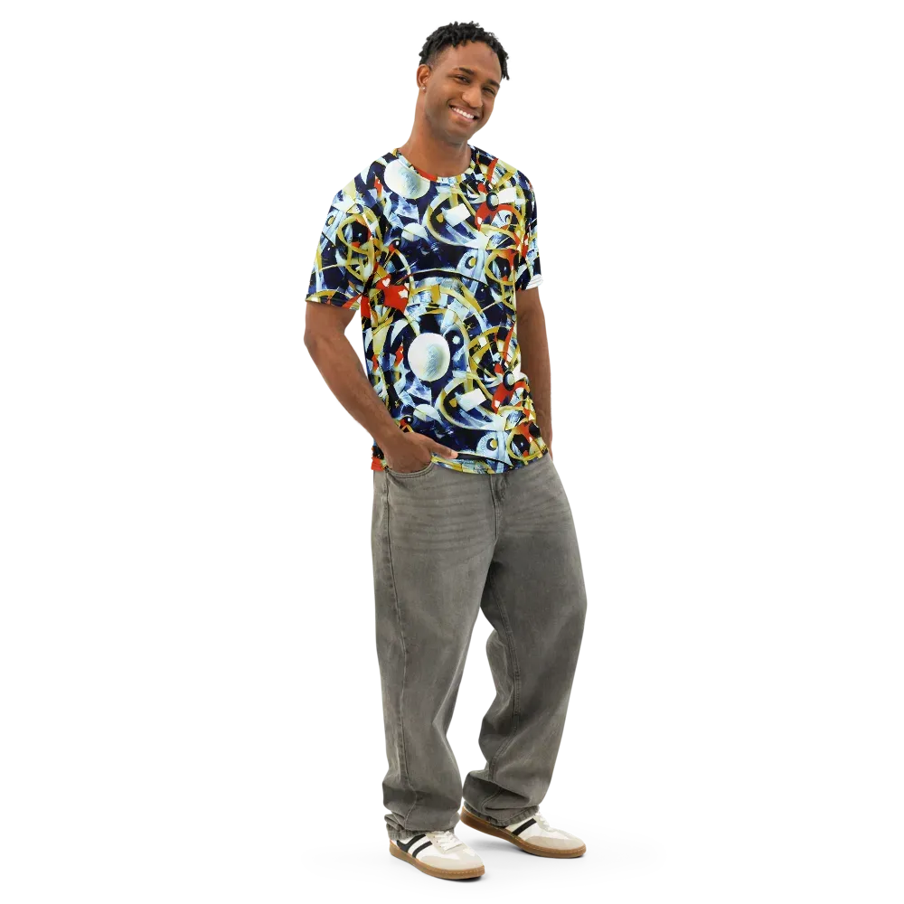 Sapphire Sparks on Men's Cotton Crew Neck T-Shirt — Right Front