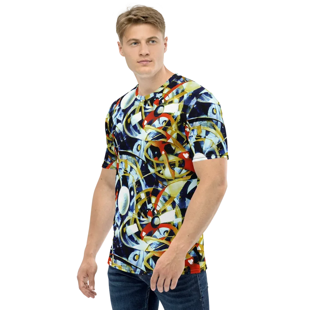 Sapphire Sparks on Men's Crew Neck T-Shirt — Left
