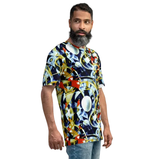 Sapphire Sparks on a Men's Crew Neck T-Shirt