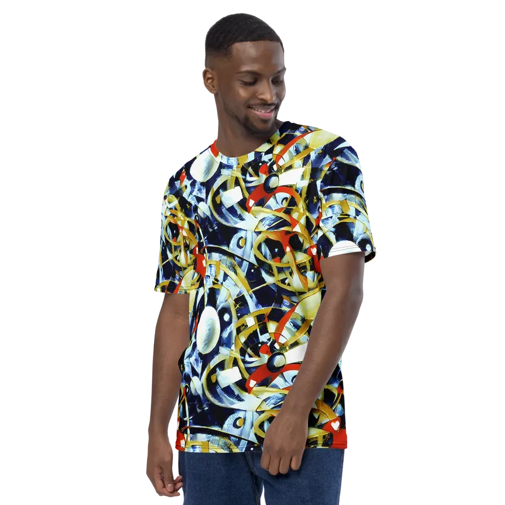 Sapphire Sparks on Men's Crew Neck T-Shirt — Left