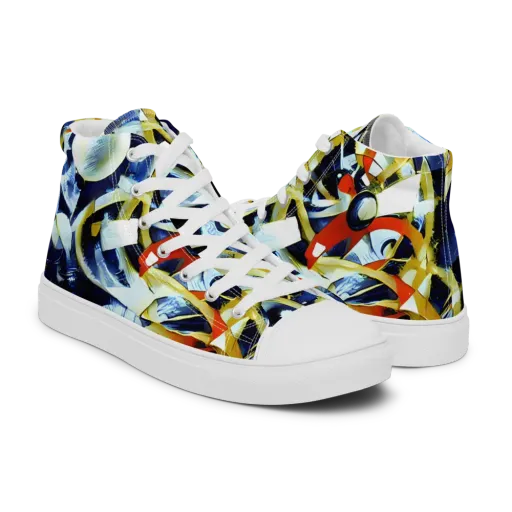 Sapphire Sparks on a Men's High Top Canvas Shoes