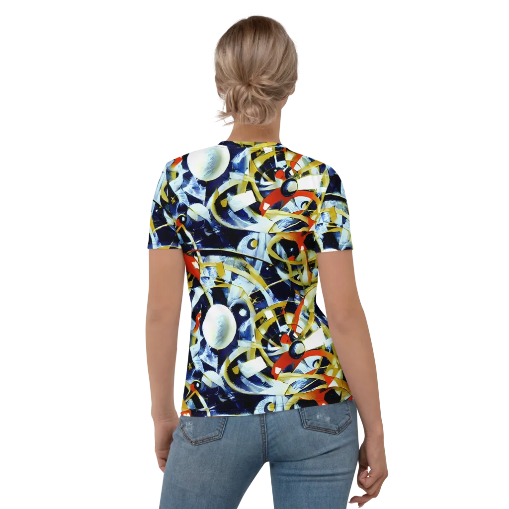 Sapphire Sparks on Women's Crew Neck T-Shirt — Back