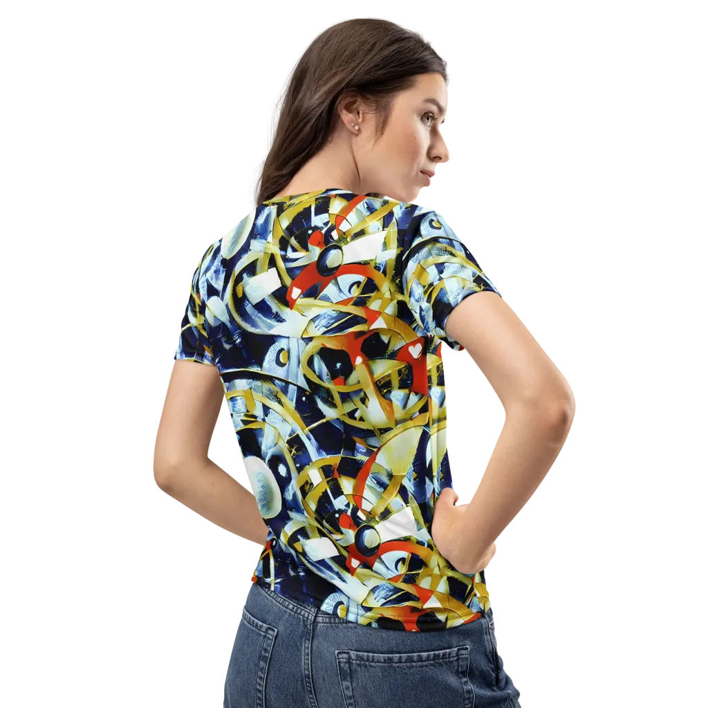 Sapphire Sparks on Women's Crew Neck T-Shirt — Back
