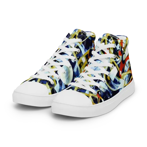 Sapphire Sparks on a Women's High Top Canvas Shoes