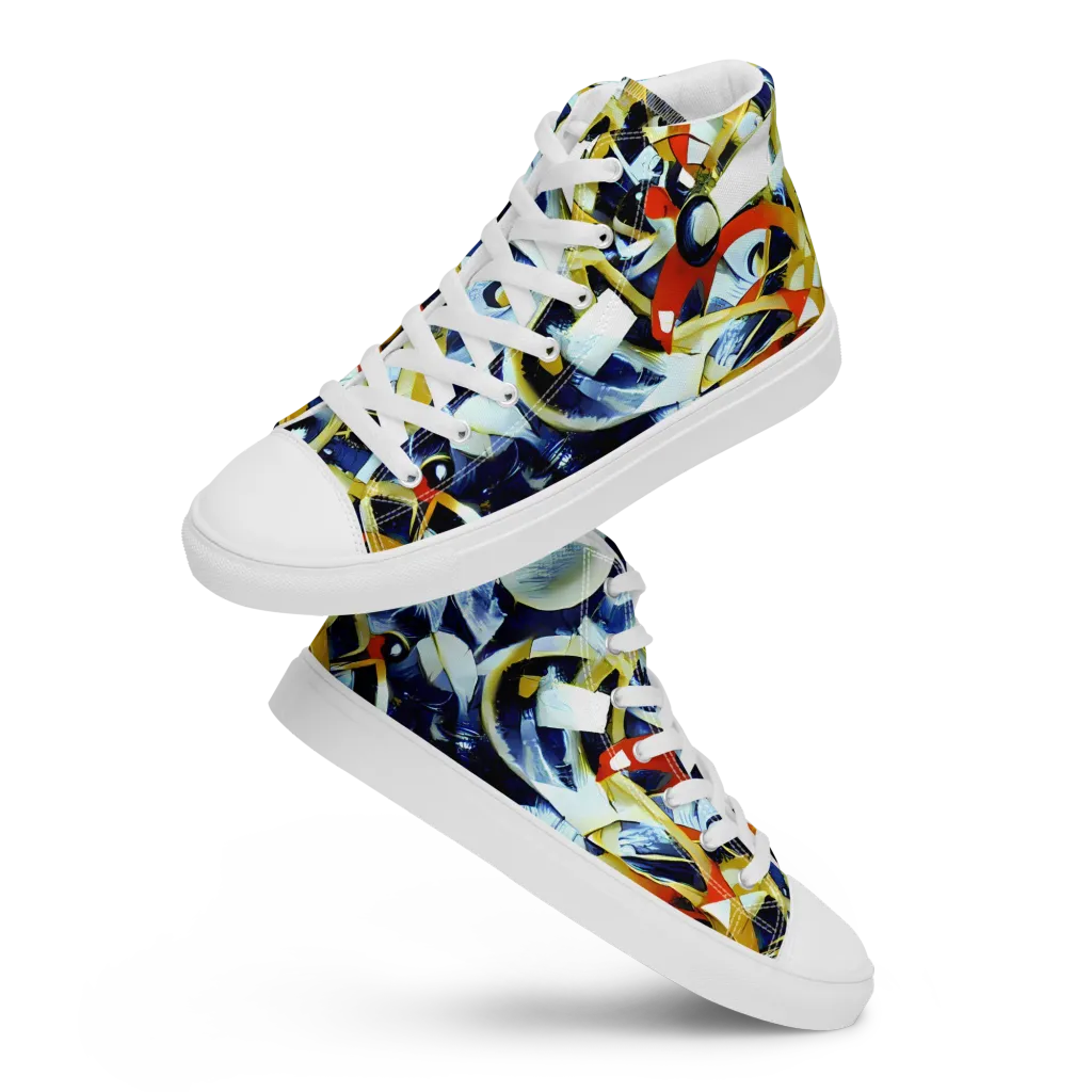 Sapphire Sparks on Women's High Top Canvas Shoes — Front