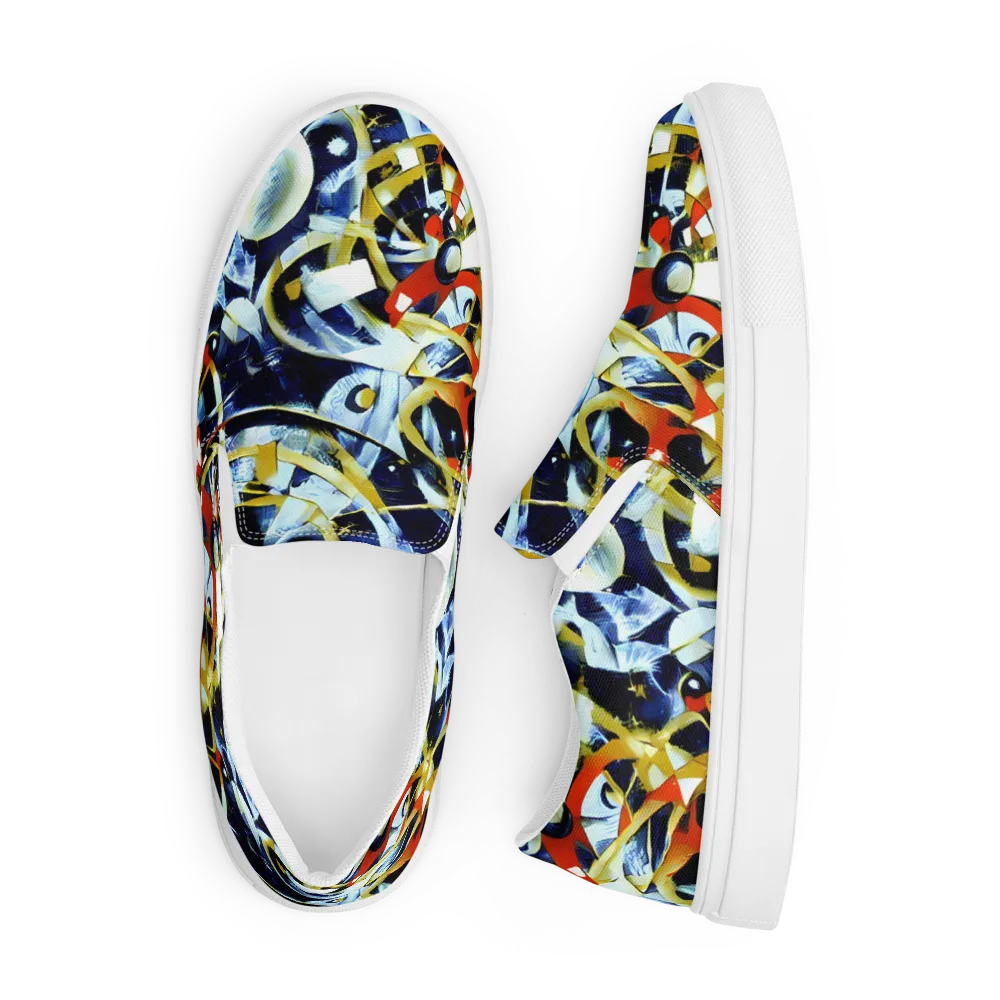 Sapphire Sparks on Men's Slip-On Canvas Shoes — Front