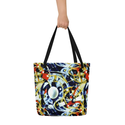 Sapphire Sparks on a Large Tote Bag W/ Pocket