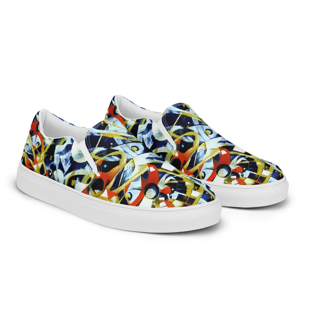 Sapphire Sparks on Women's Slip-On Canvas Shoes — Right Front