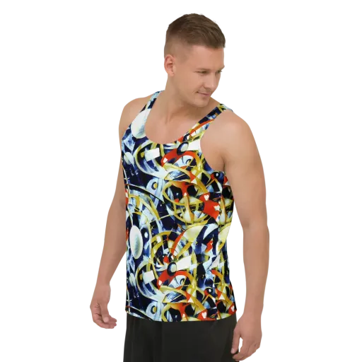 Sapphire Sparks on a Men's Tank Top
