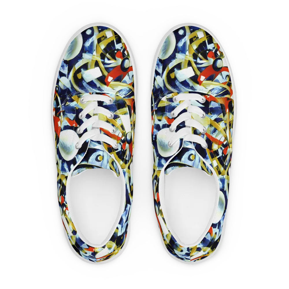 Sapphire Sparks on Men's Lace-Up Canvas Shoes — Front