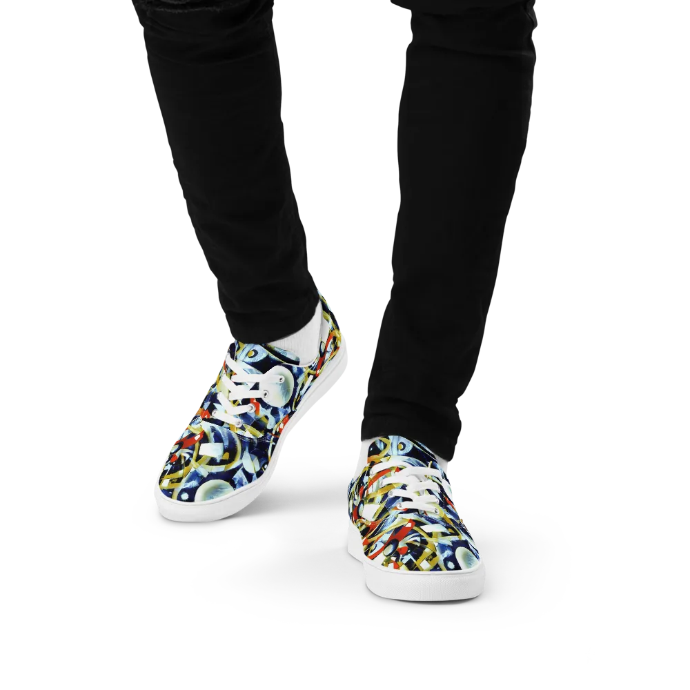 Sapphire Sparks on Men's Lace-Up Canvas Shoes — Front