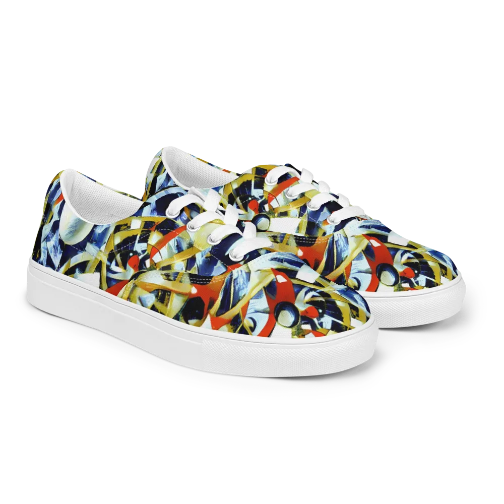 Sapphire Sparks on Men's Lace-Up Canvas Shoes — Right Front