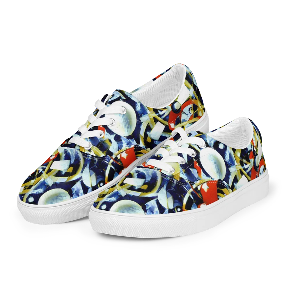 Sapphire Sparks on Men's Lace-Up Canvas Shoes — Left Front