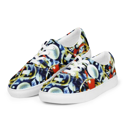 Sapphire Sparks on a Men's Lace-Up Canvas Shoes