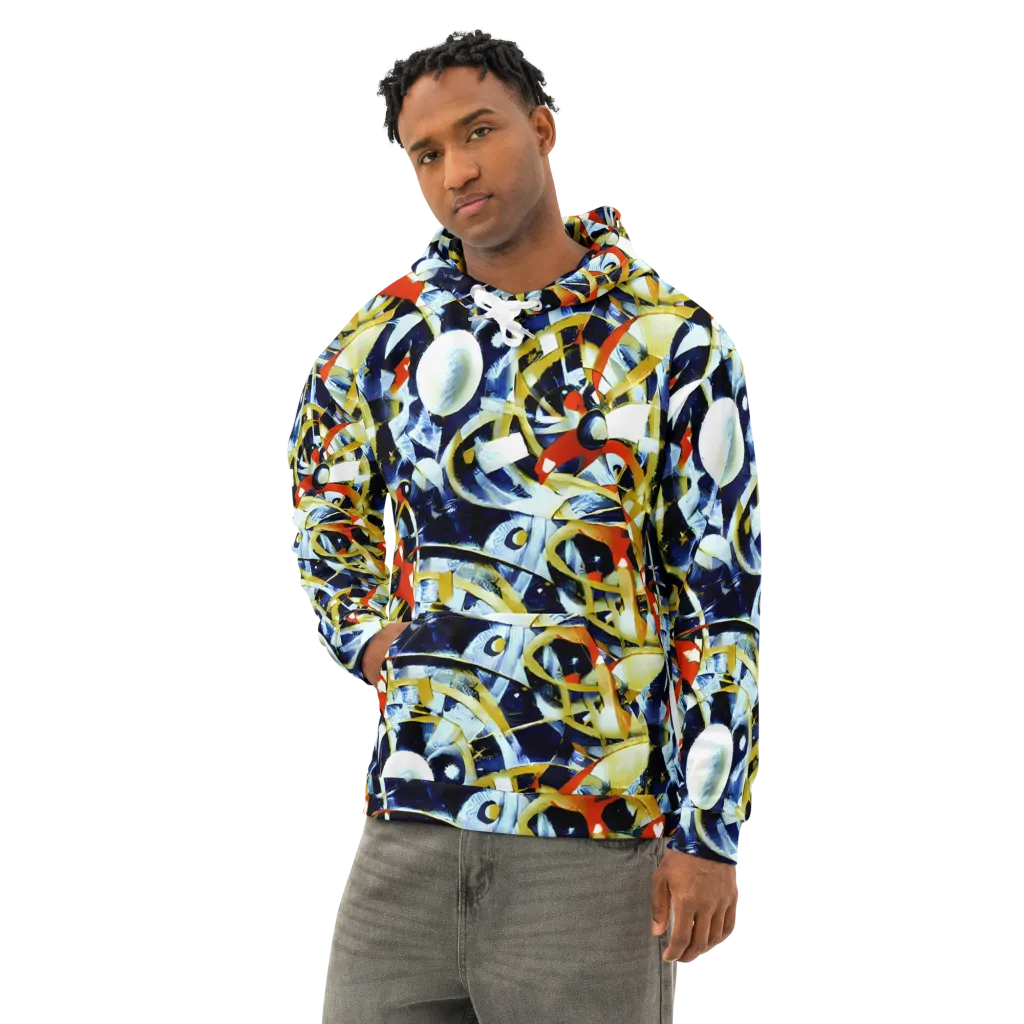 Sapphire Sparks on Cotton Hoodie — Left Front