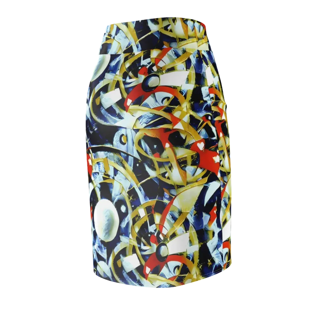 Sapphire Sparks on Pencil Skirt — Back Side