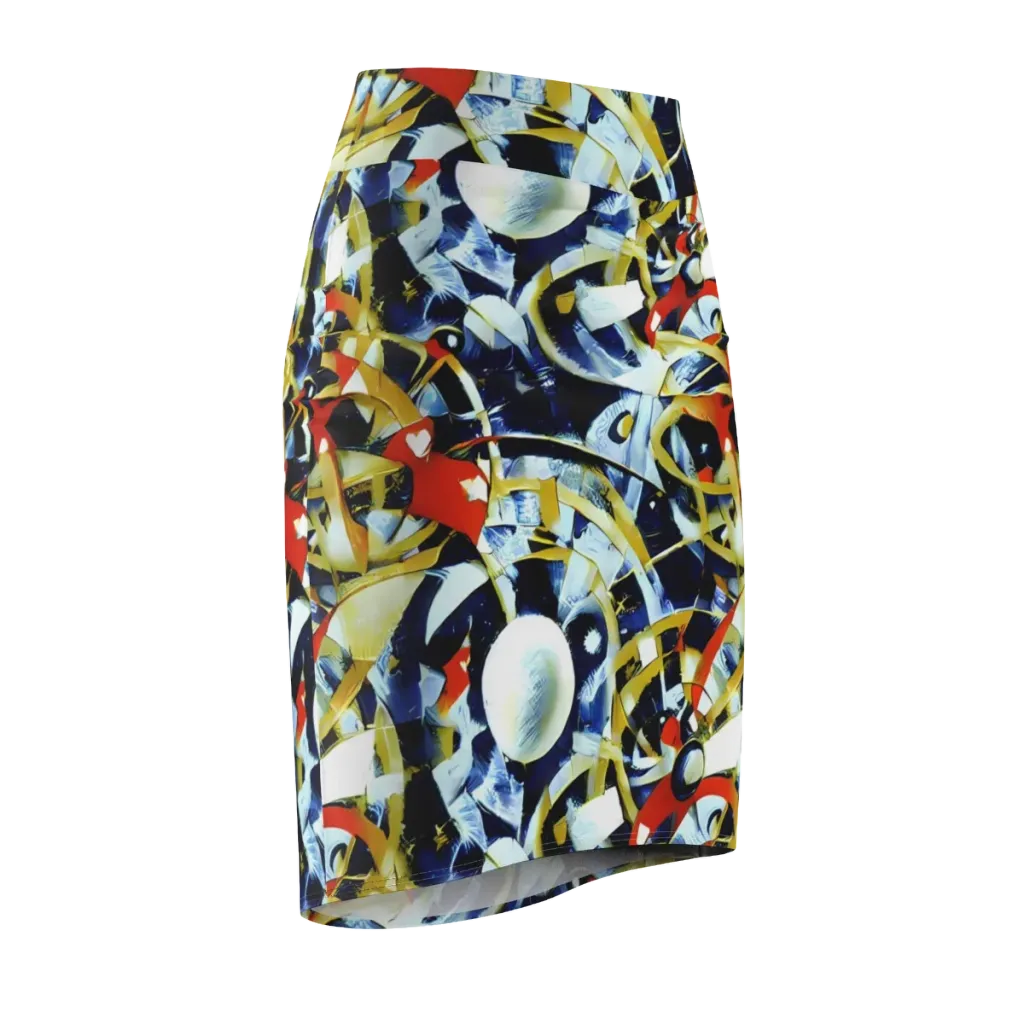 Sapphire Sparks on Pencil Skirt — Front Side