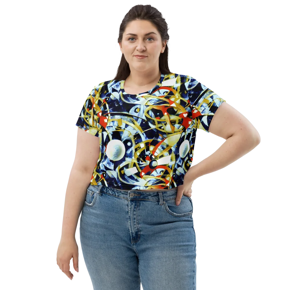 Sapphire Sparks on Crop Tee — Front