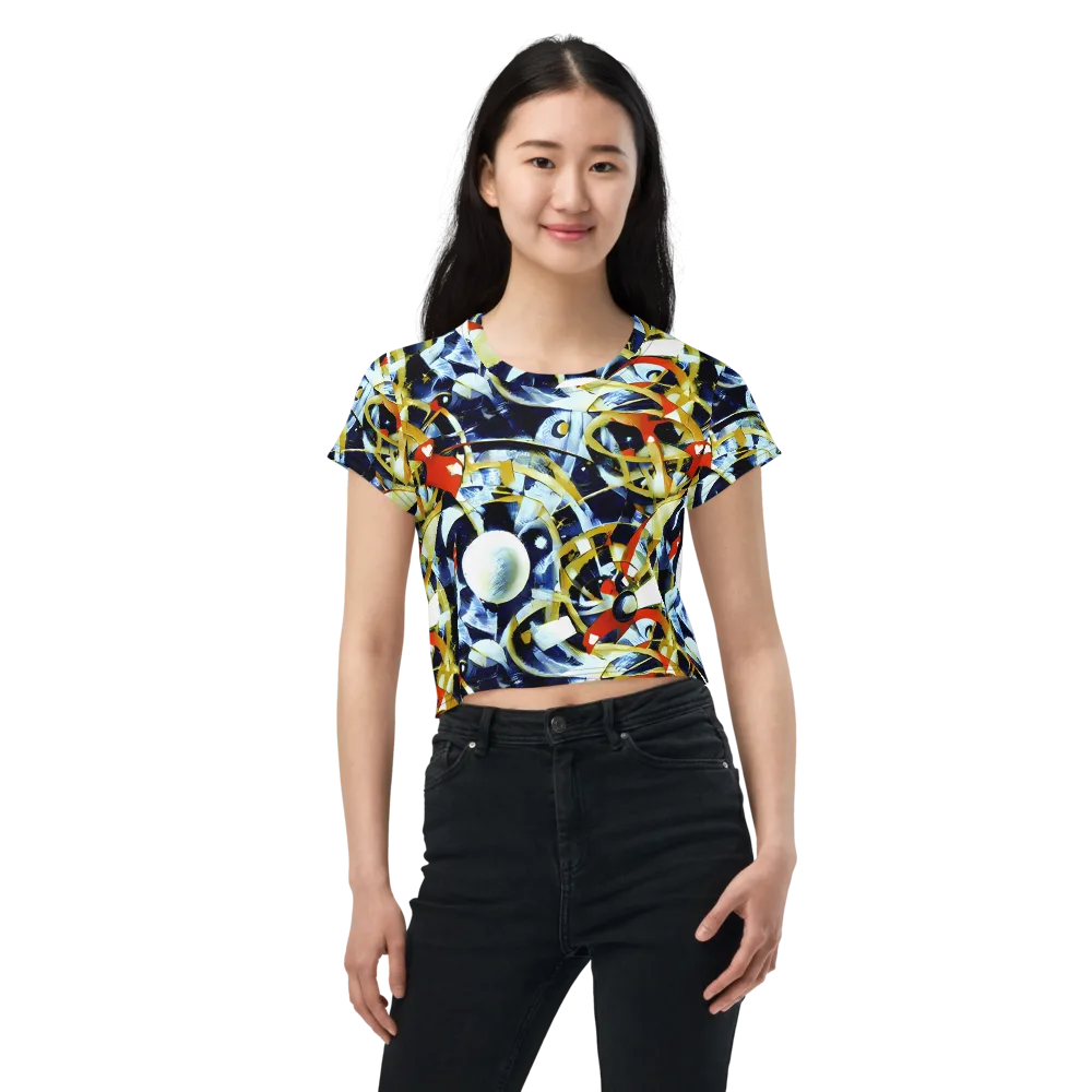 Sapphire Sparks on Crop Tee — Front